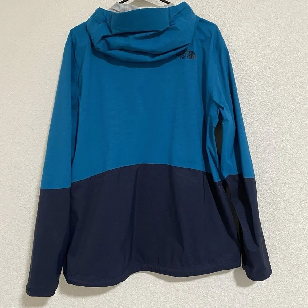 The North Face Windbreaker Jacket Dryvent Rain Hood Men Large Blue Full Zip